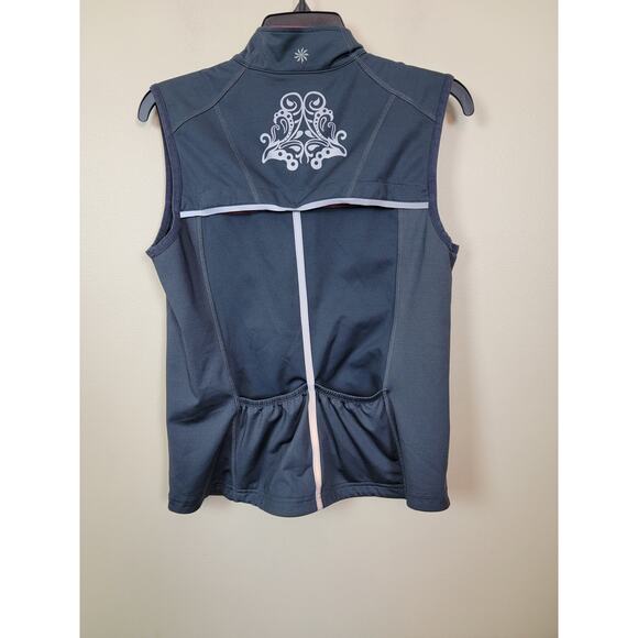 Athleta Womens Athletic Zip Up Jacket Vest Sleeveless Zipped Pocket Gray Medium - Picture 4 of 7